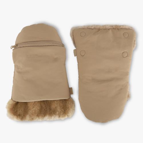 Nadia Sheepskin Pram Mittens  Taupe Extra Image 2